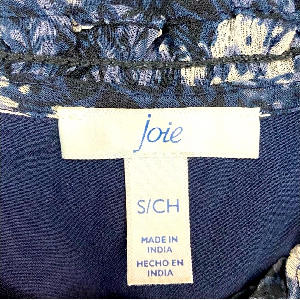 EUC Joie Navy Blue and White Floral MIDI, Sleeveless, Dress - Picture 3 of 8
